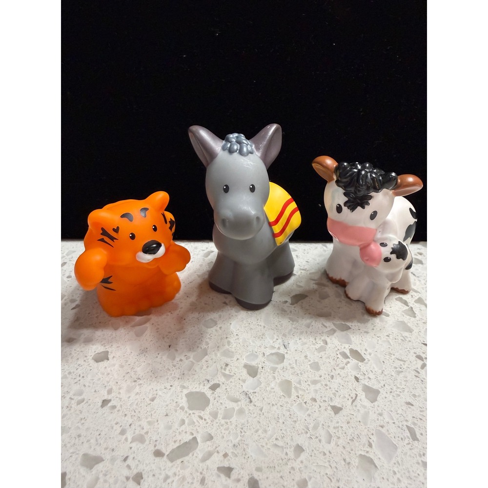 Fisher Price Little People Figures Noah's Ark Cow Nativity Donkey Tiger 3pc